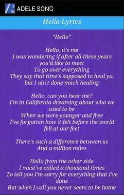 Play Adele: Hello Lyrics