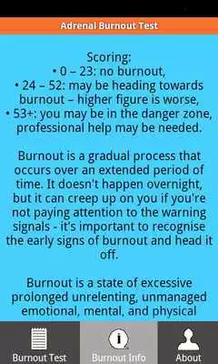 Play Adrenal Burnout Test App