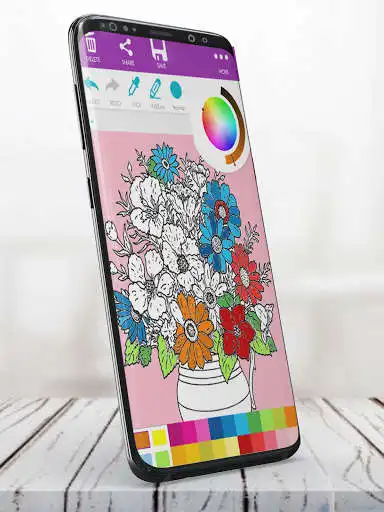 Play Adult Coloring: Flowers Painting as an online game Adult Coloring: Flowers Painting with UptoPlay