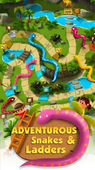 Play Adventurers Snakes  Ladders as an online game Adventurers Snakes  Ladders with UptoPlay