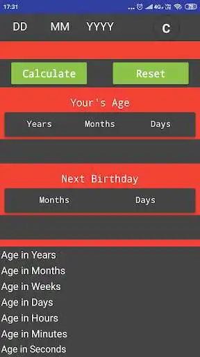 Play Age Calculator 2019 as an online game Age Calculator 2019 with UptoPlay