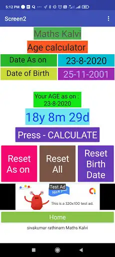 Play Age Calculator Maths Kalvi as an online game Age Calculator Maths Kalvi with UptoPlay
