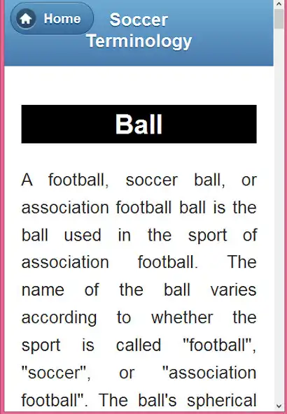 Play A Glossary of Football Terms as an online game A Glossary of Football Terms with UptoPlay