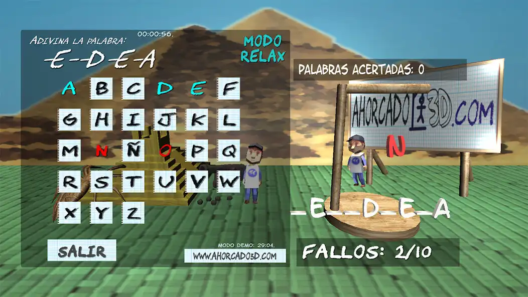Play Ahorcado 3D Demo as an online game Ahorcado 3D Demo with UptoPlay