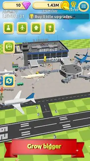 Play Airfield Tycoon Clicker Game as an online game Airfield Tycoon Clicker Game with UptoPlay