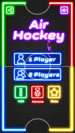 Play Air Hockey Glow: 2 Players as an online game Air Hockey Glow: 2 Players with UptoPlay