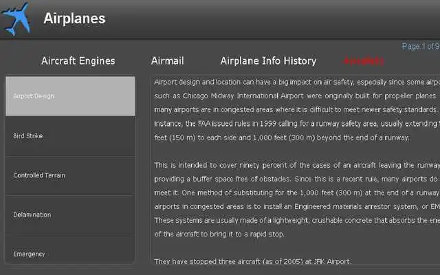 Play Airplane info for Tablet