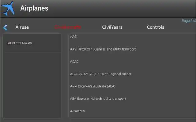 Play Airplane info for Tablet