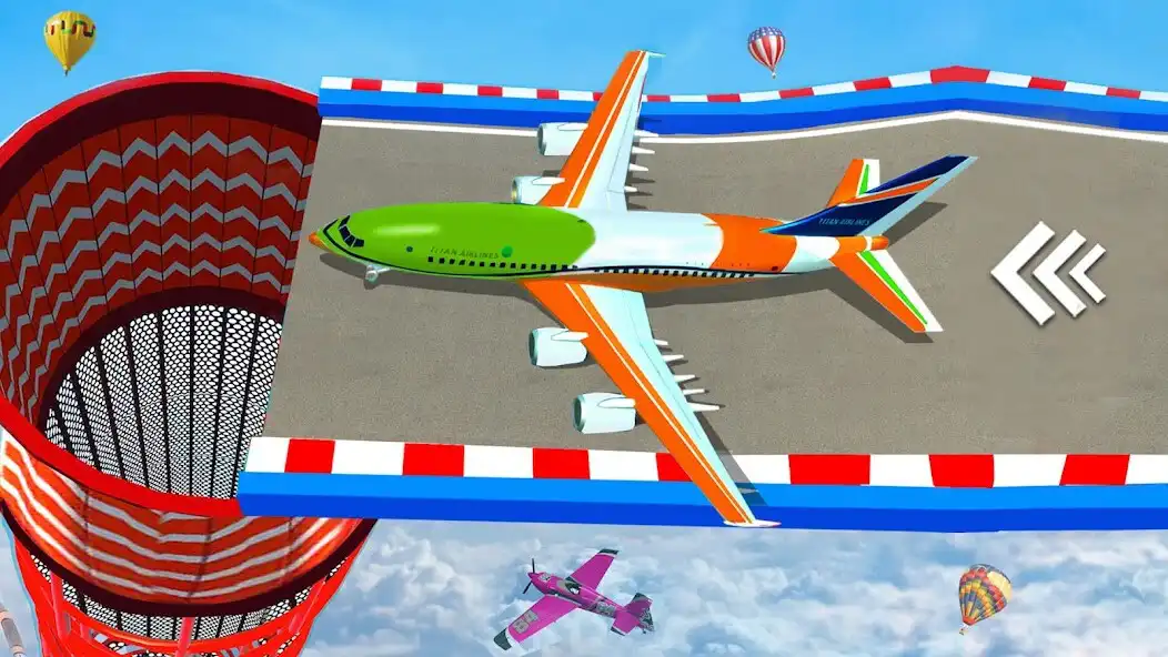 Play Airplane Mega Ramp Stunt Games as an online game Airplane Mega Ramp Stunt Games with UptoPlay