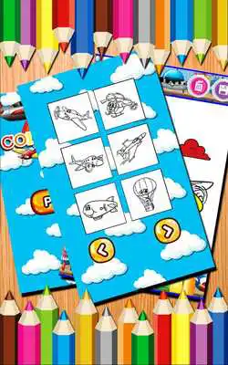 Play Air-Planes Coloring Pages. Painting Game.