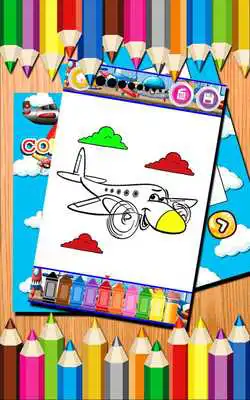 Play Air-Planes Coloring Pages. Painting Game.