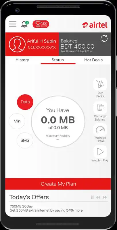 Play Airtel MyPlan