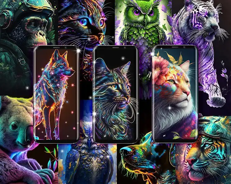 Play AI wallpapers neon animals  and enjoy AI wallpapers neon animals with UptoPlay