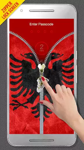 Play Albania Flag Zipper Lock Screen  and enjoy Albania Flag Zipper Lock Screen with UptoPlay
