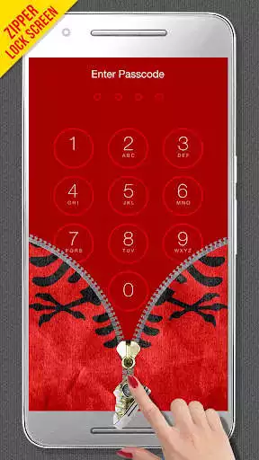 Play Albania Flag Zipper Lock Screen as an online game Albania Flag Zipper Lock Screen with UptoPlay