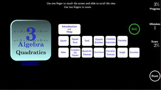 Play APK Algebra Tutorial 3: Quadratics  and enjoy Algebra Tutorial 3: Quadratics with UptoPlay com.RaySemiSoft.AlgebraT3