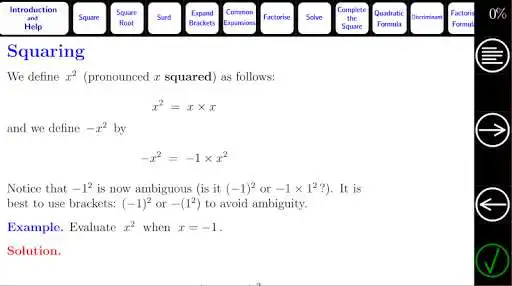 Play APK Algebra Tutorial 3: Quadratics  and enjoy Algebra Tutorial 3: Quadratics with UptoPlay com.RaySemiSoft.AlgebraT3