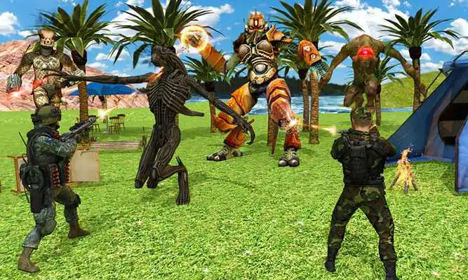 Play Aliens VS Army Skull Deadly Island