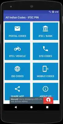 Play All Indian Codes - IFSC, PIN, RTO, STD, ISD,MOBILE