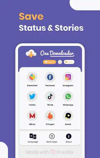 Play All in one status & video saver - One Downloader and enjoy All in one status & video saver - One Downloader with UptoPlay Play All in one status & video saver - One Downloader and enjoy All in one status & video saver - One Downloader with UptoPlay