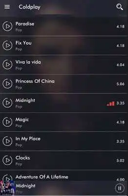 Play All Songs COLDPLAY