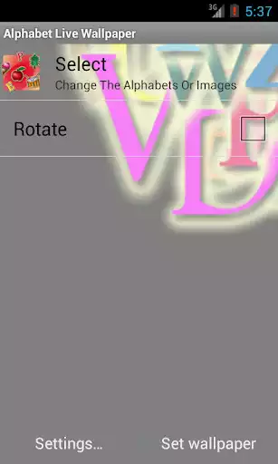 Play Alphabet Live Wallpaper