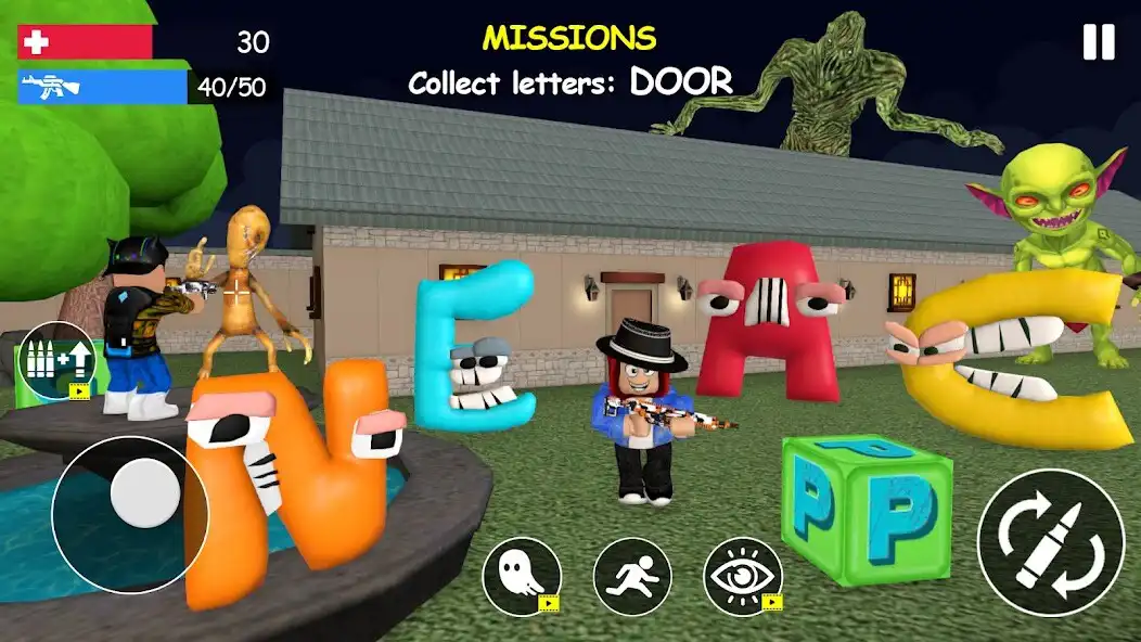 Play Alphabet Shooting Survival FPS as an online game Alphabet Shooting Survival FPS with UptoPlay