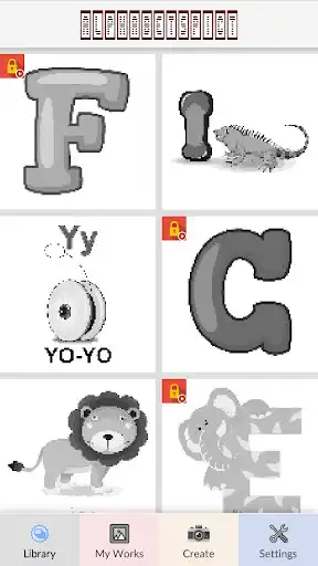 Alphabets Picture - Pixel Art online game with UptoPlay