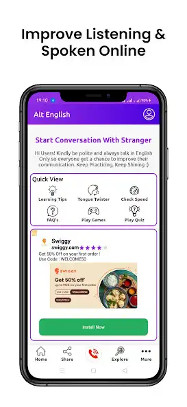 Play ALT- English Speaking Practice as an online game ALT- English Speaking Practice with UptoPlay