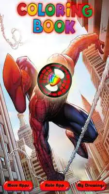 Play amazing spider hero men coloring book
