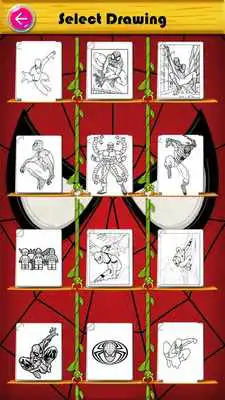 Play amazing spider hero men coloring book