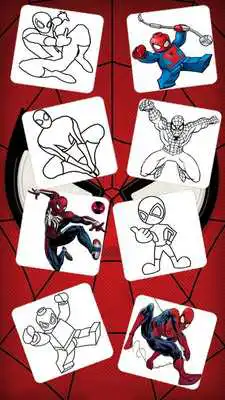 Play amazing spider hero men coloring book