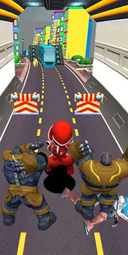 Play Amazing Super Heroes Running - Subway Runner as an online game Amazing Super Heroes Running - Subway Runner with UptoPlay