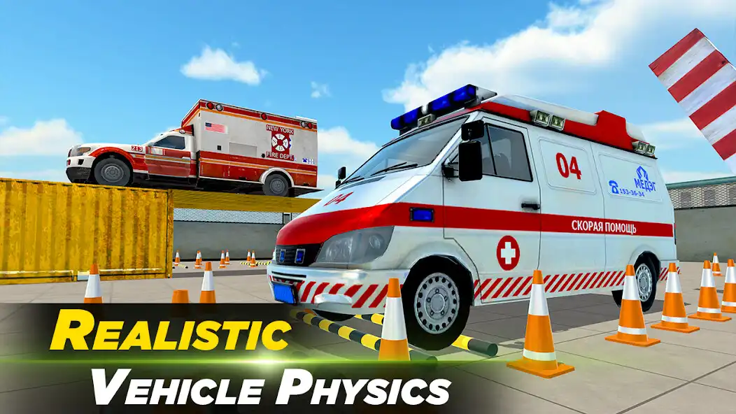Play Ambulance Parking Game Simulator 3D as an online game Ambulance Parking Game Simulator 3D with UptoPlay