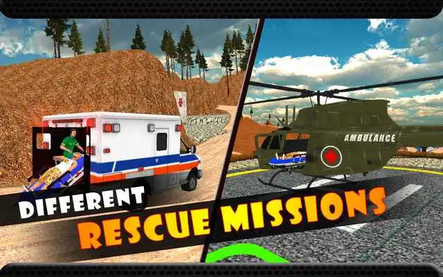 Play Ambulance Rescue Off road Driver: Heli Simulator