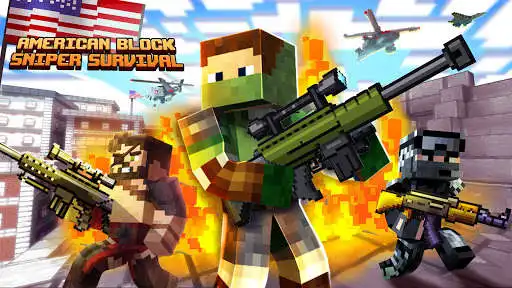 Play American Block Sniper Survival as an online game American Block Sniper Survival with UptoPlay