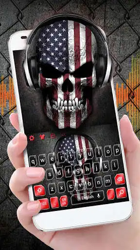 Play APK American DJ Skull Keyboard  and enjoy American DJ Skull Keyboard with UptoPlay keyboard.theme.american.dj.skull.cool