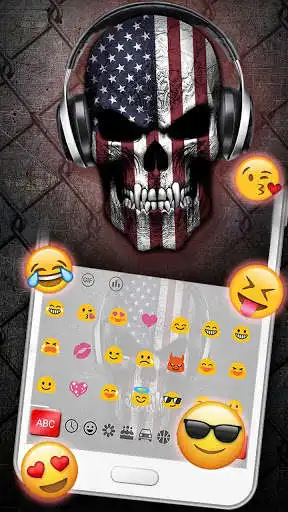 Play APK American DJ Skull Keyboard  and enjoy American DJ Skull Keyboard with UptoPlay keyboard.theme.american.dj.skull.cool