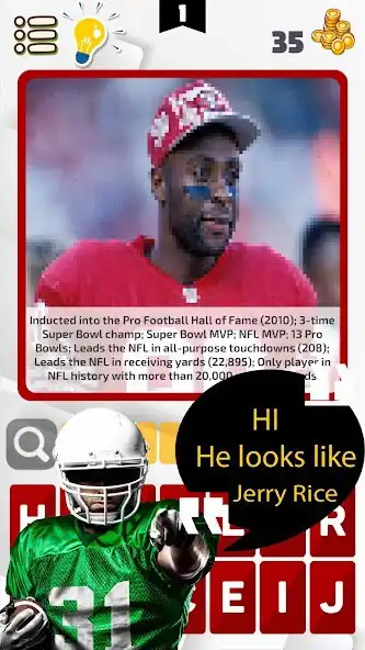 Play American Football Player Quiz as an online game American Football Player Quiz with UptoPlay