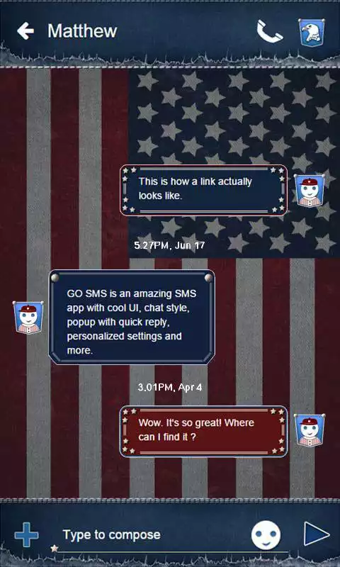 Play American Theme for SMS