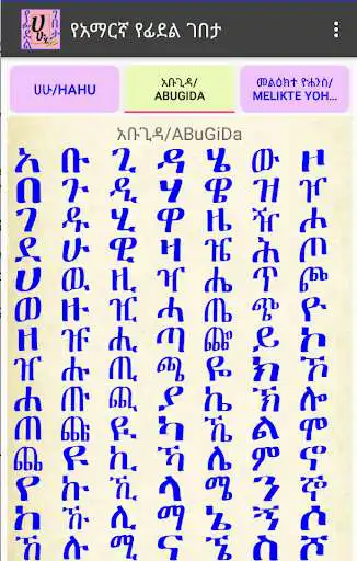 Play Amharic Alphabets as an online game Amharic Alphabets with UptoPlay