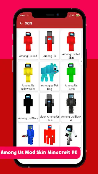 Play Among Us Mod Skin Minecraft PE as an online game Among Us Mod Skin Minecraft PE with UptoPlay