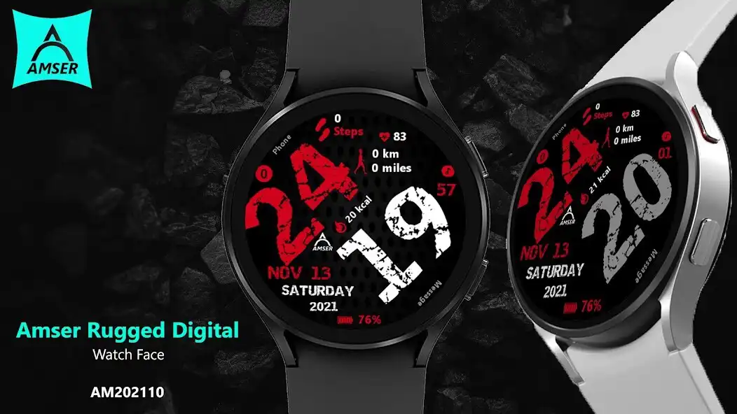 Play Amser Rugged Watch Face  and enjoy Amser Rugged Watch Face with UptoPlay