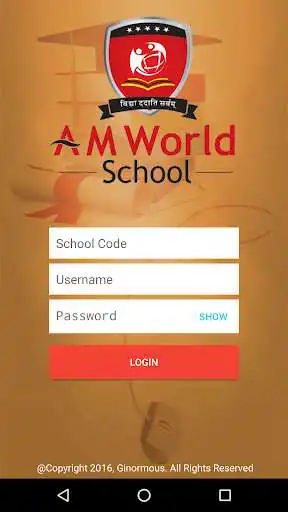 Play APK AM WORLD SCHOOL PARENT APP  and enjoy AM WORLD SCHOOL PARENT APP with UptoPlay com.ginormous.com.amworldschool