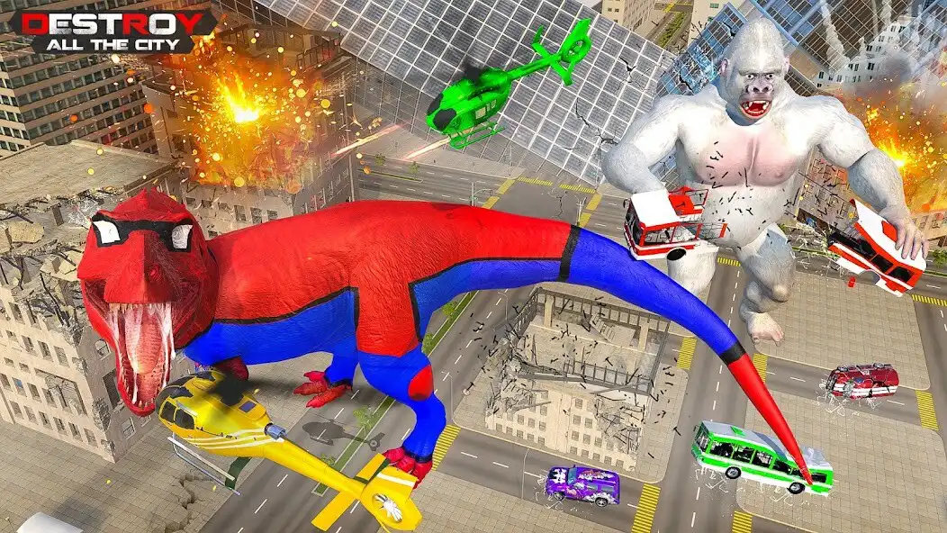 Play Angry Dinosaur City Rampage as an online game Angry Dinosaur City Rampage with UptoPlay