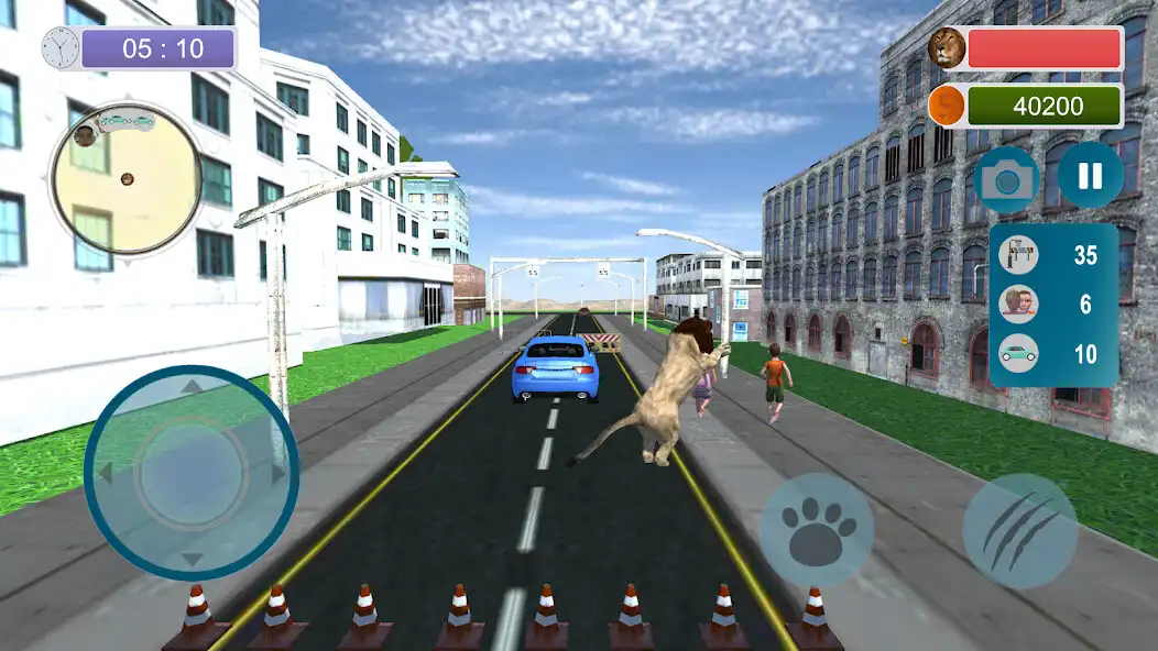 Play Angry Lion City Attack Sim 3D as an online game Angry Lion City Attack Sim 3D with UptoPlay