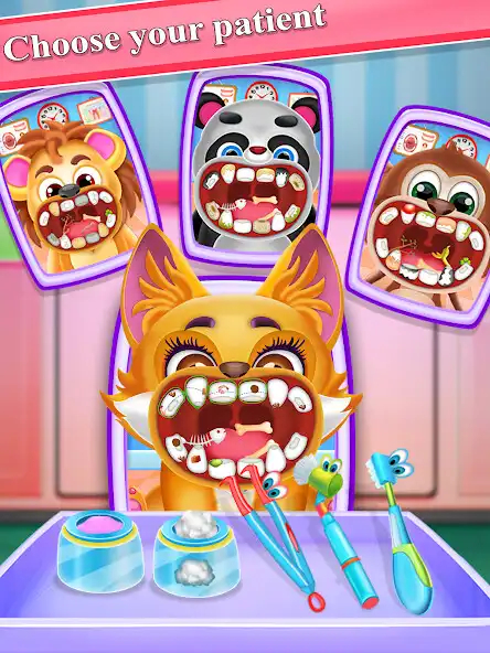 Play Animal Dentist Game For Kids as an online game Animal Dentist Game For Kids with UptoPlay