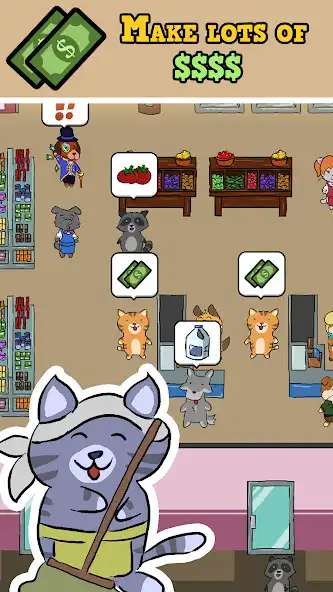 Play Animal Grocery - Idle Game as an online game Animal Grocery - Idle Game with UptoPlay