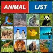 Free play online AnimalList -Listing of Animals APK