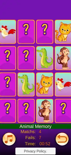Play Animal Memory for Toddlers as an online game Animal Memory for Toddlers with UptoPlay